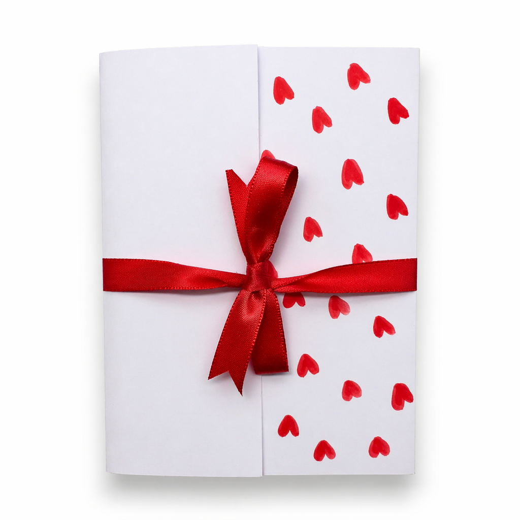 Handmade Heart Card with Ribbon 🎀 | Romantic Gift Card | Anniversary / Valentine Card | Keepsake Greeting Card