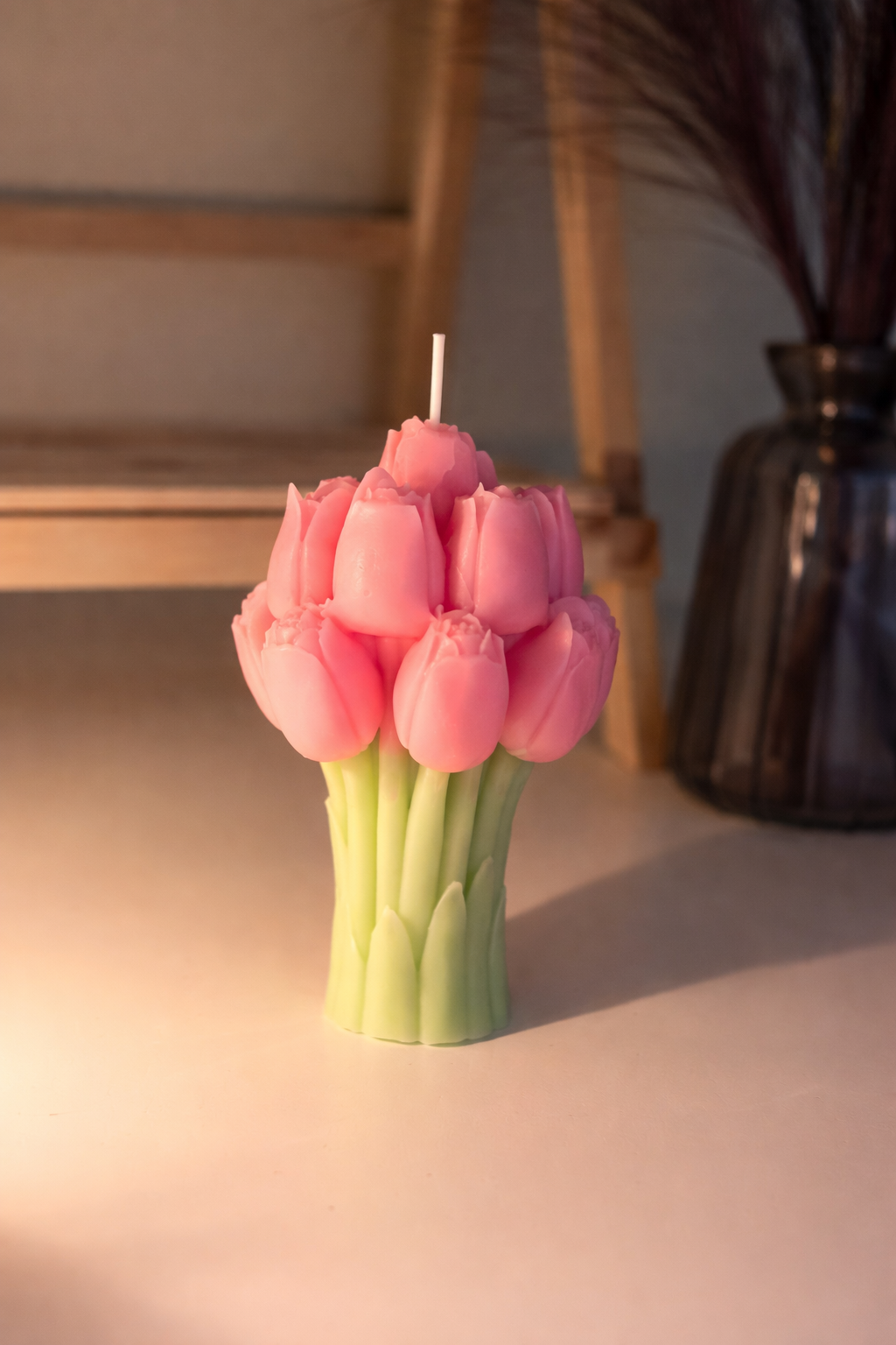 Tulip Bouquet Candle – Handmade Floral Candle