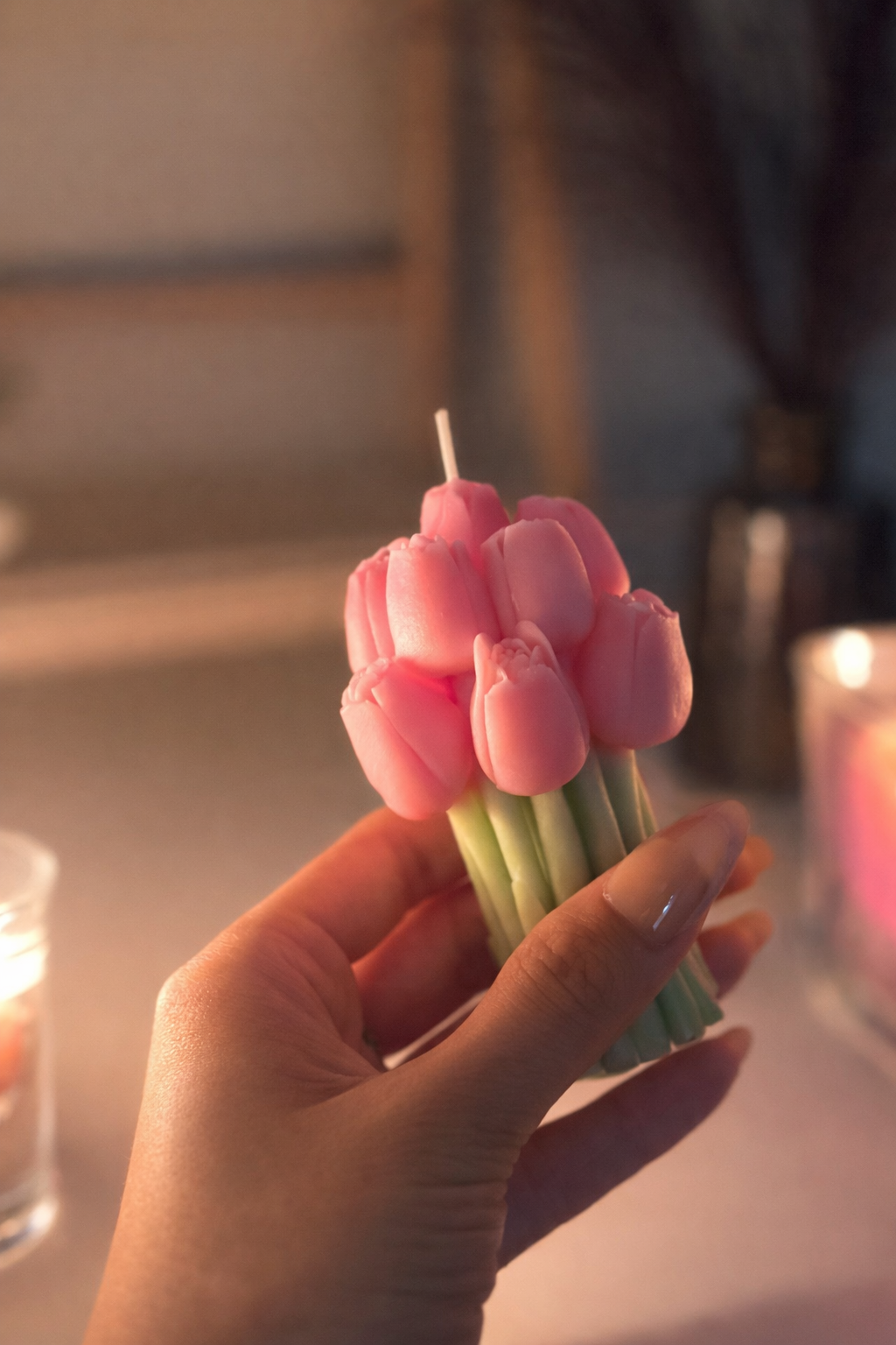 Tulip Bouquet Candle – Handmade Floral Candle