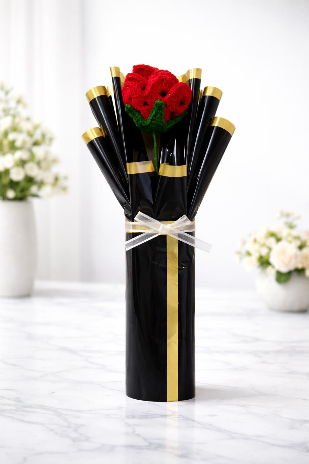 Handmade Crochet Rose Bouquet – Luxury Keepsake Gift