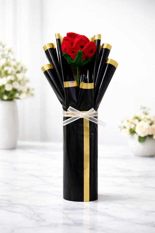 Handmade Crochet Rose Bouquet – Luxury Keepsake Gift