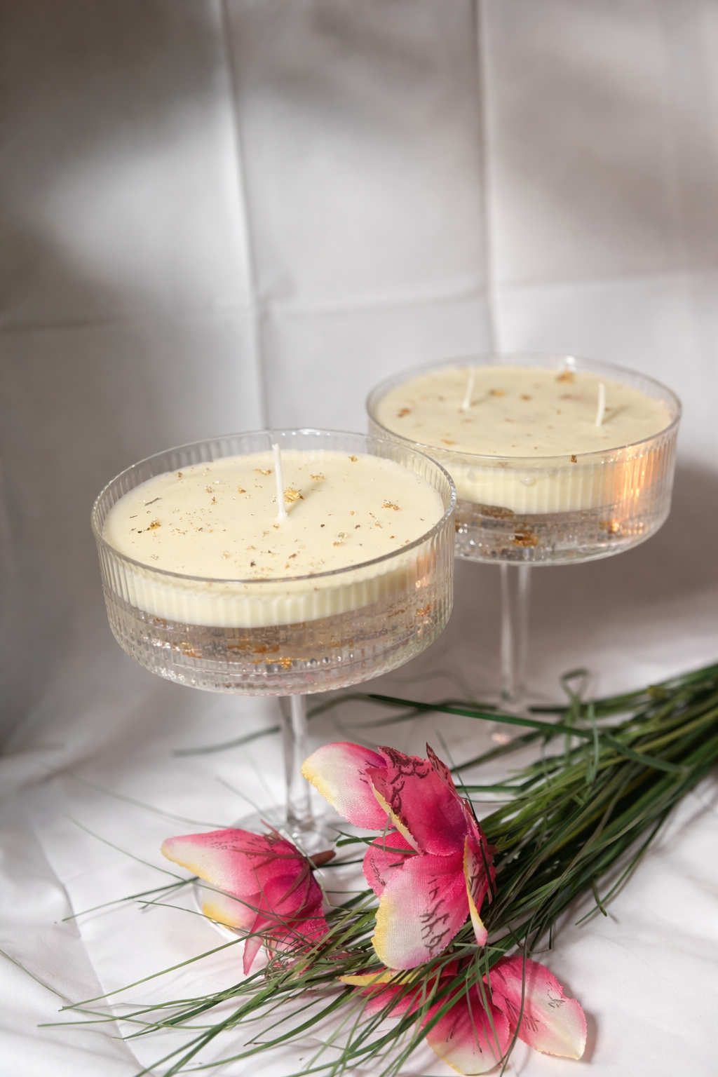 Champagne Glow Candle – Luxury Coupe Glass Soy Candle