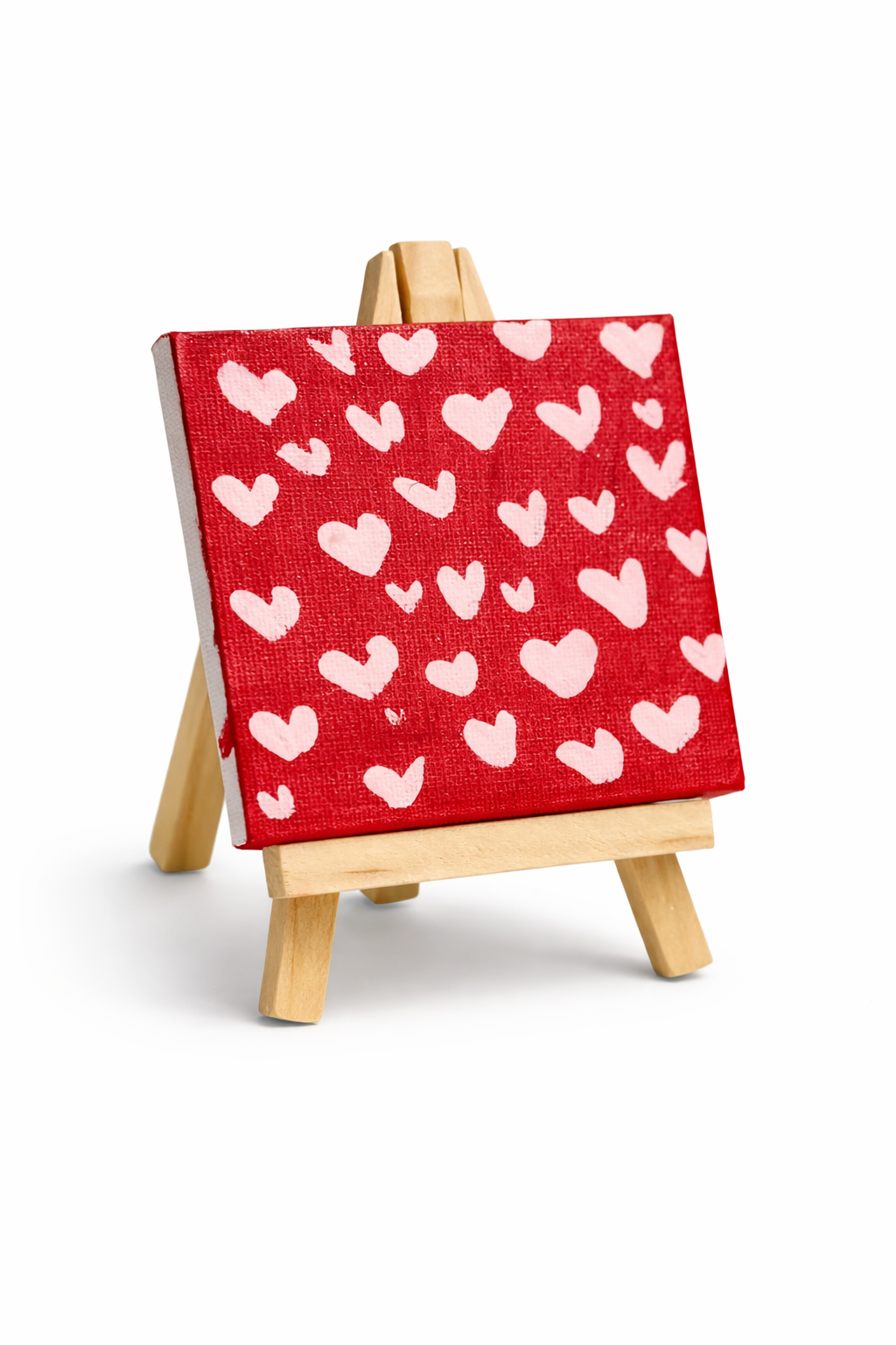 Mini Love Canvas – 3×3 Handmade Heart Painting