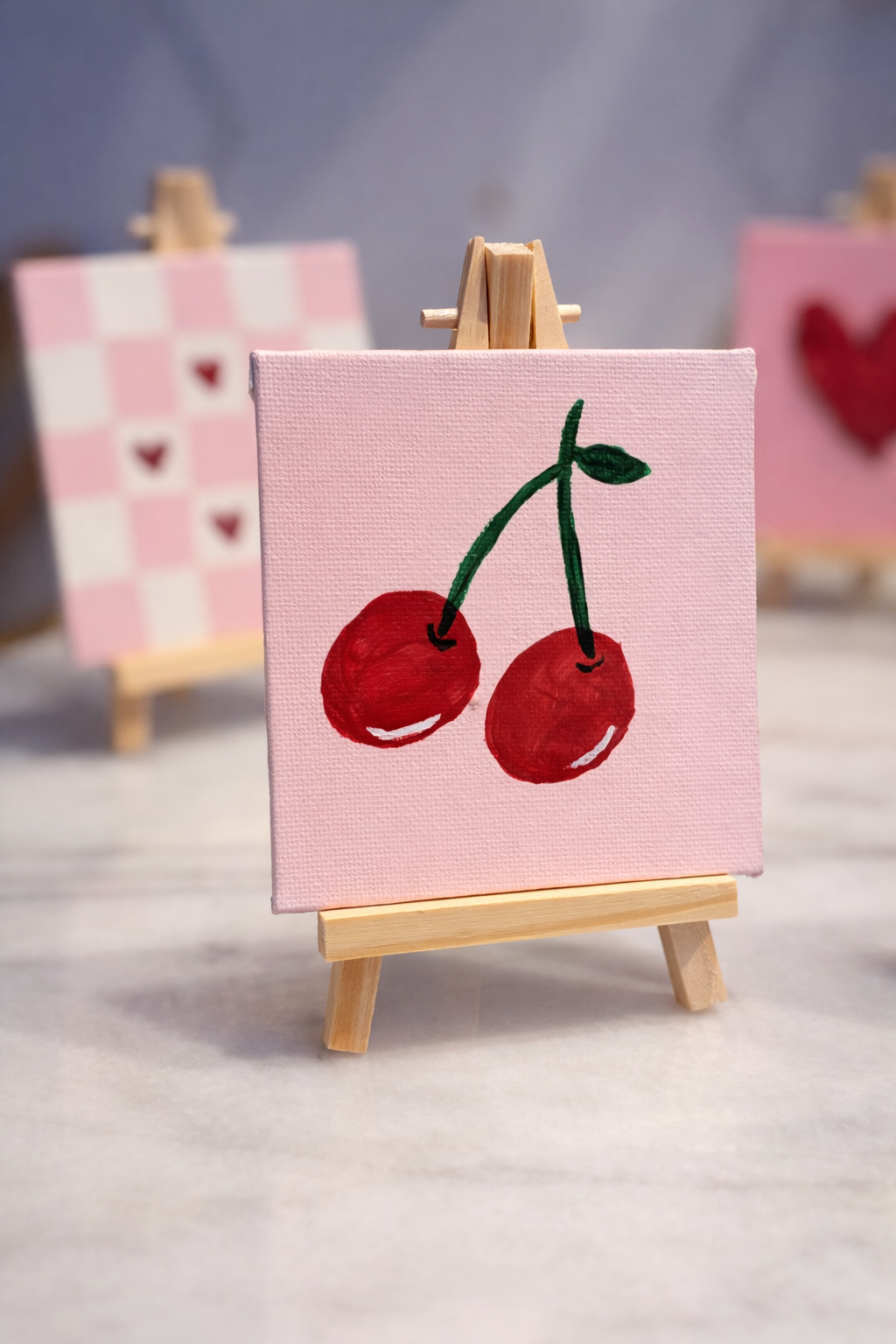 Mini Canvas Painting – 4×4 Handmade Aesthetic Wall Art