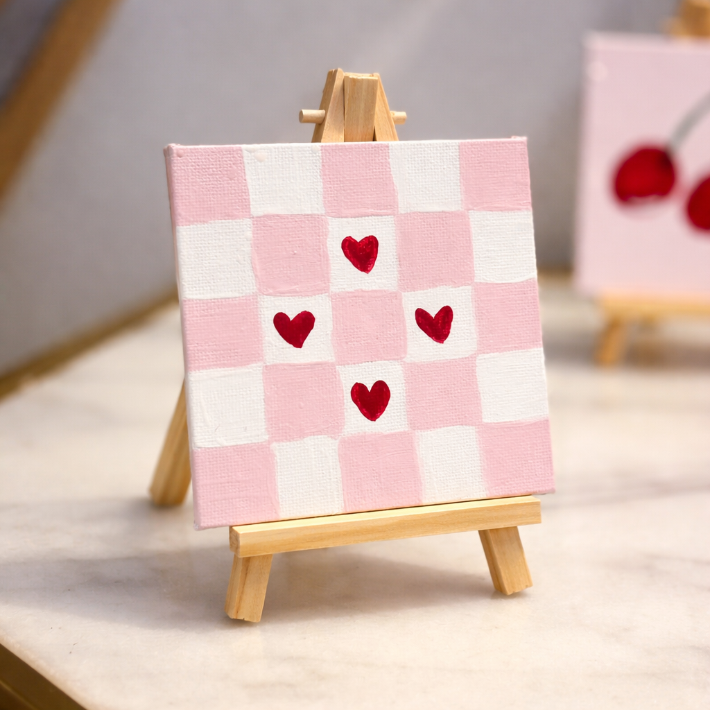 Mini Canvas Painting – 4×4 Handmade Aesthetic Wall Art