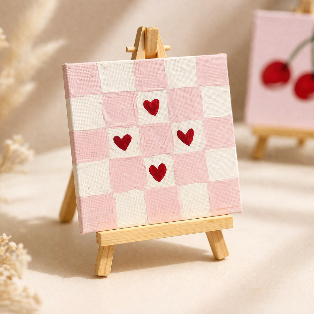 Mini Canvas Painting – 4×4 Handmade Aesthetic Wall Art