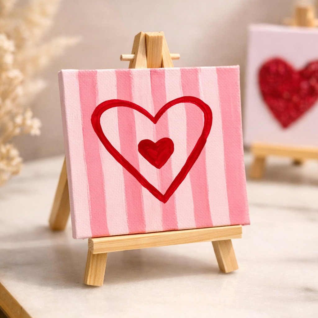 Mini Canvas Painting – 4×4 Handmade Aesthetic Wall Art