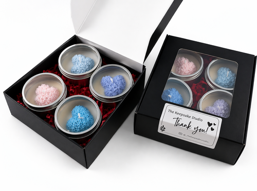 Handmade Heart Candle Set (4 Pack) | Luxury Gift Box | The Keepsake Studio