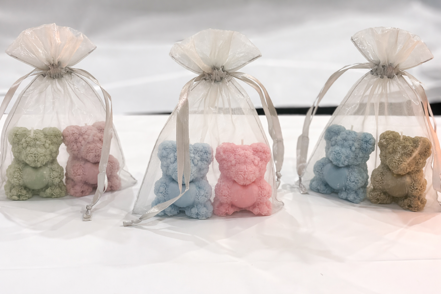 Rose Teddy Bear Candle (Set of 2) – Romantic Handmade Gift