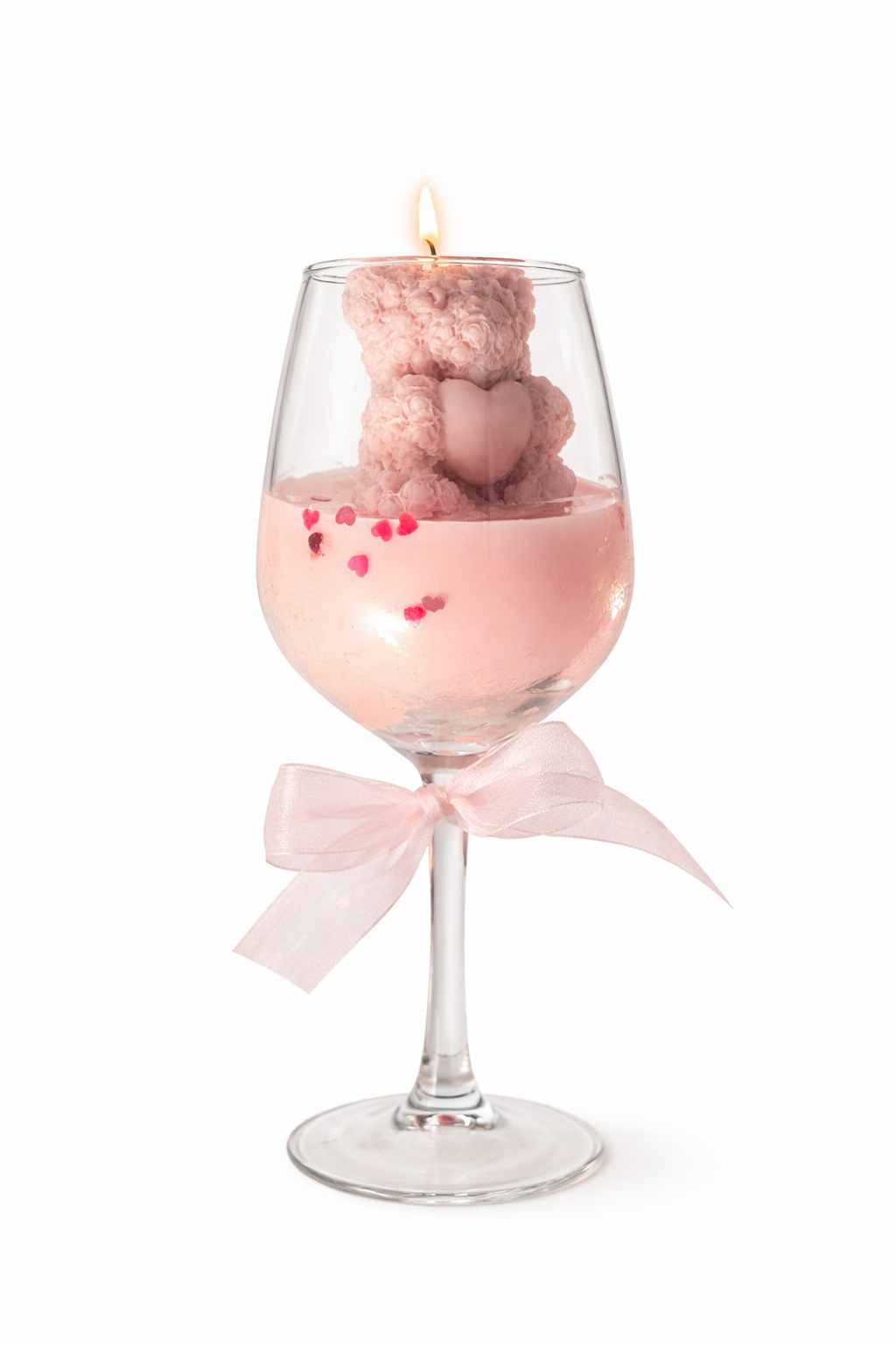Romantic Teddy Candle in Glass – Handmade Love Gift