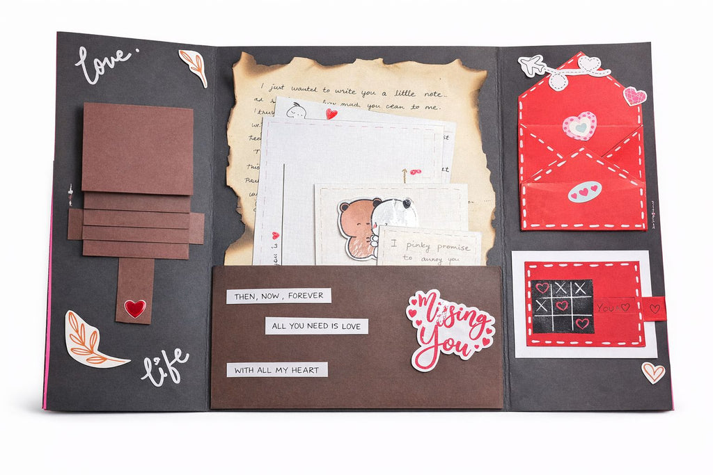 Handmade Romantic Love Scrapbook Card- Best for any ocassion.