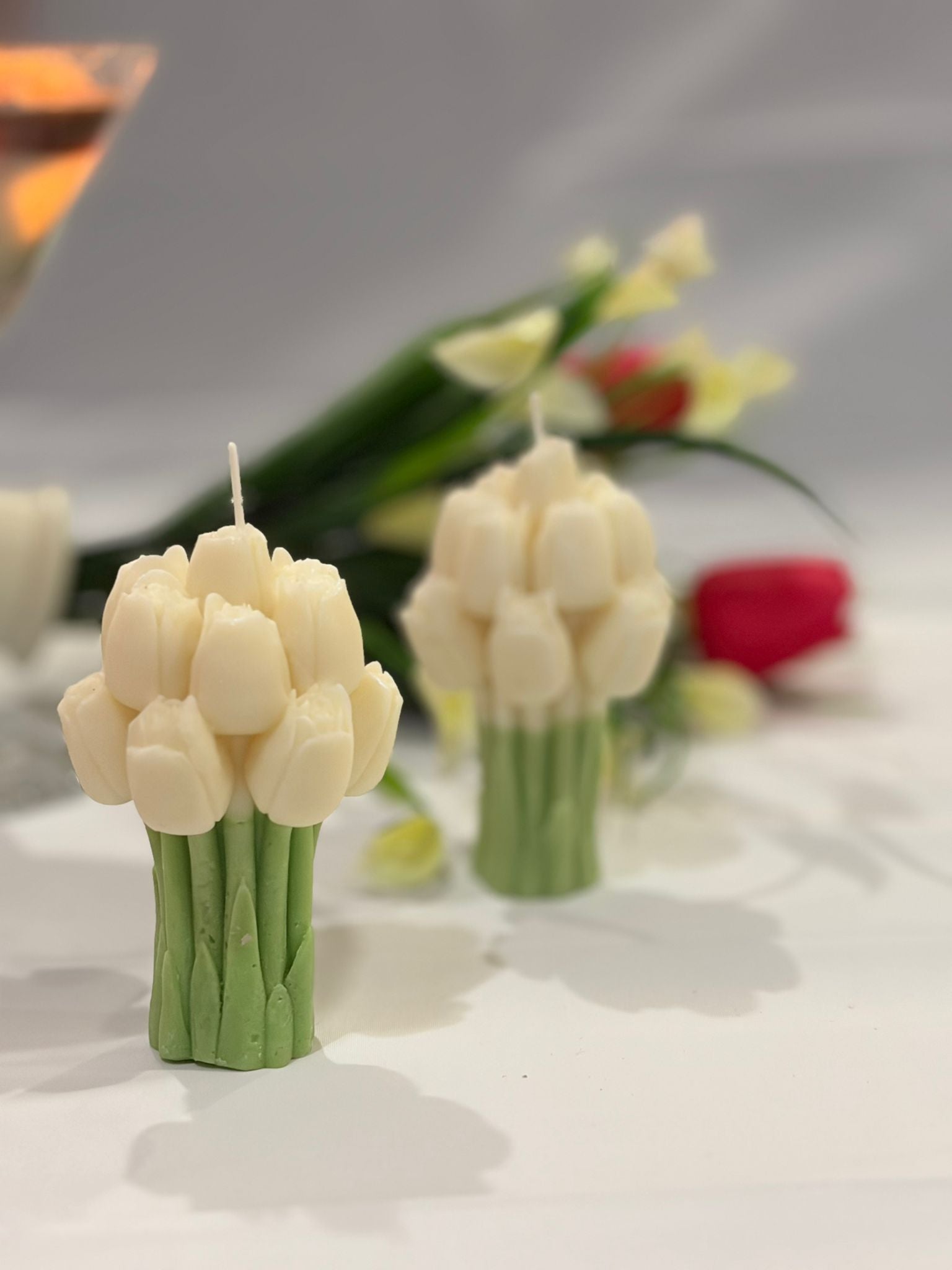 Tulip Bouquet Candle (Set of 2) – Handmade Floral Candle