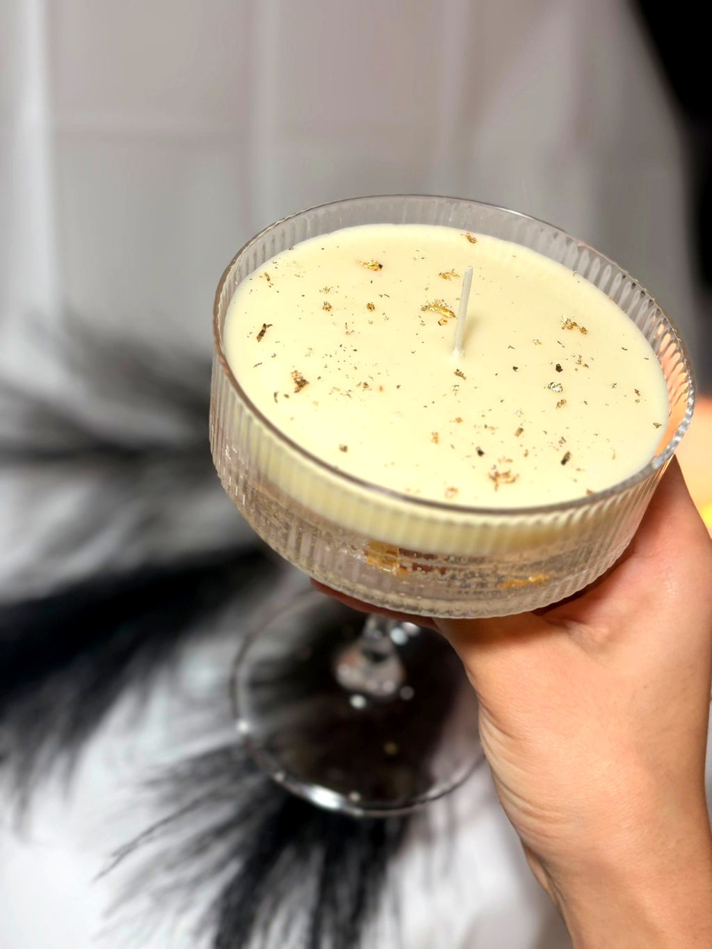 Champagne Glow Candle – Luxury Coupe Glass Soy Candle