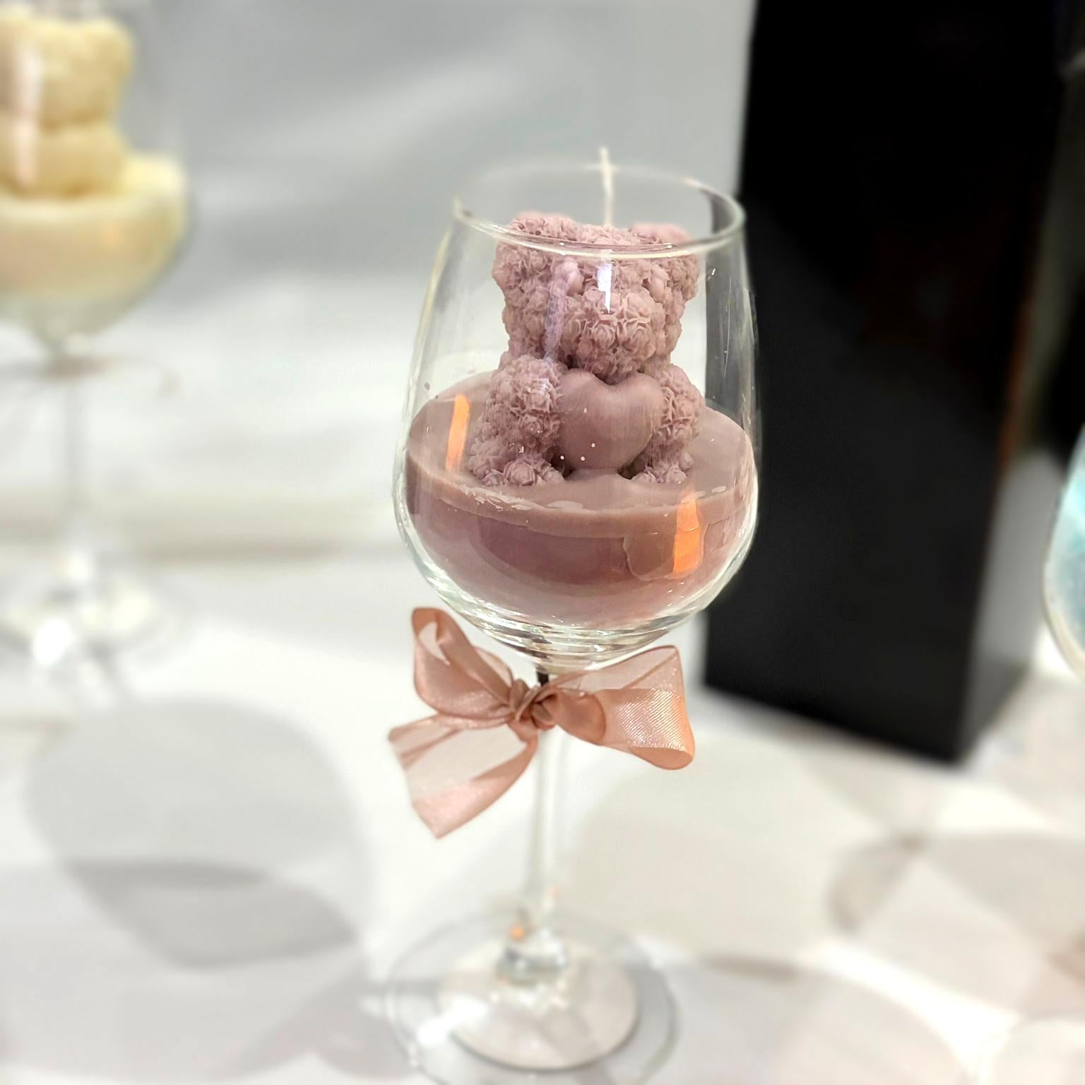 Romantic Teddy Candle in Glass – Handmade Love Gift